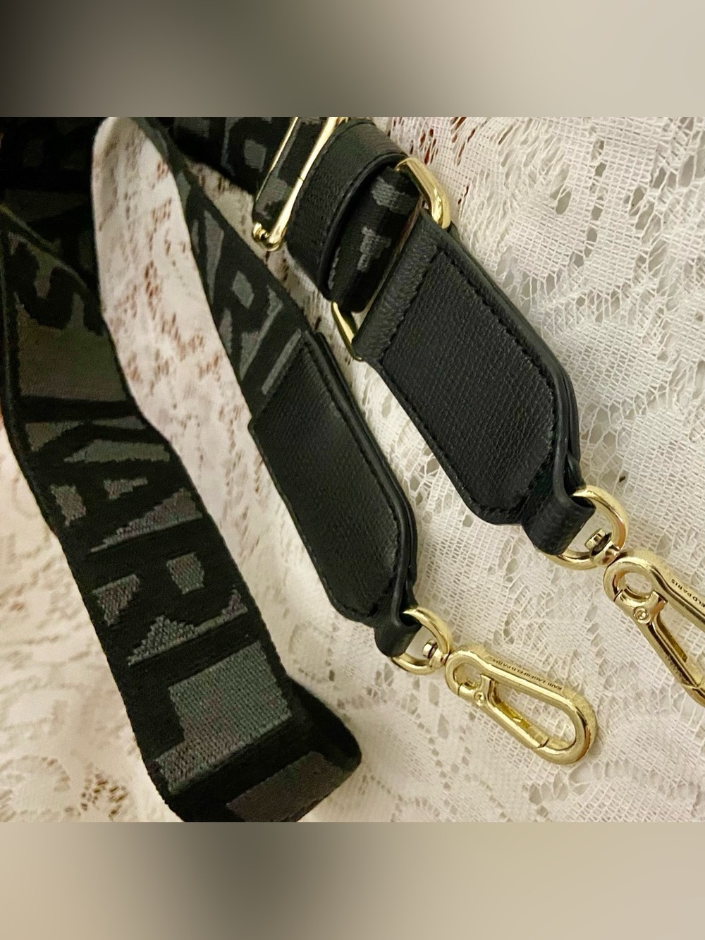 Karl Lagerfeld Black- Adjustable Shoulder-Crossbody Strap 1.5in x52in